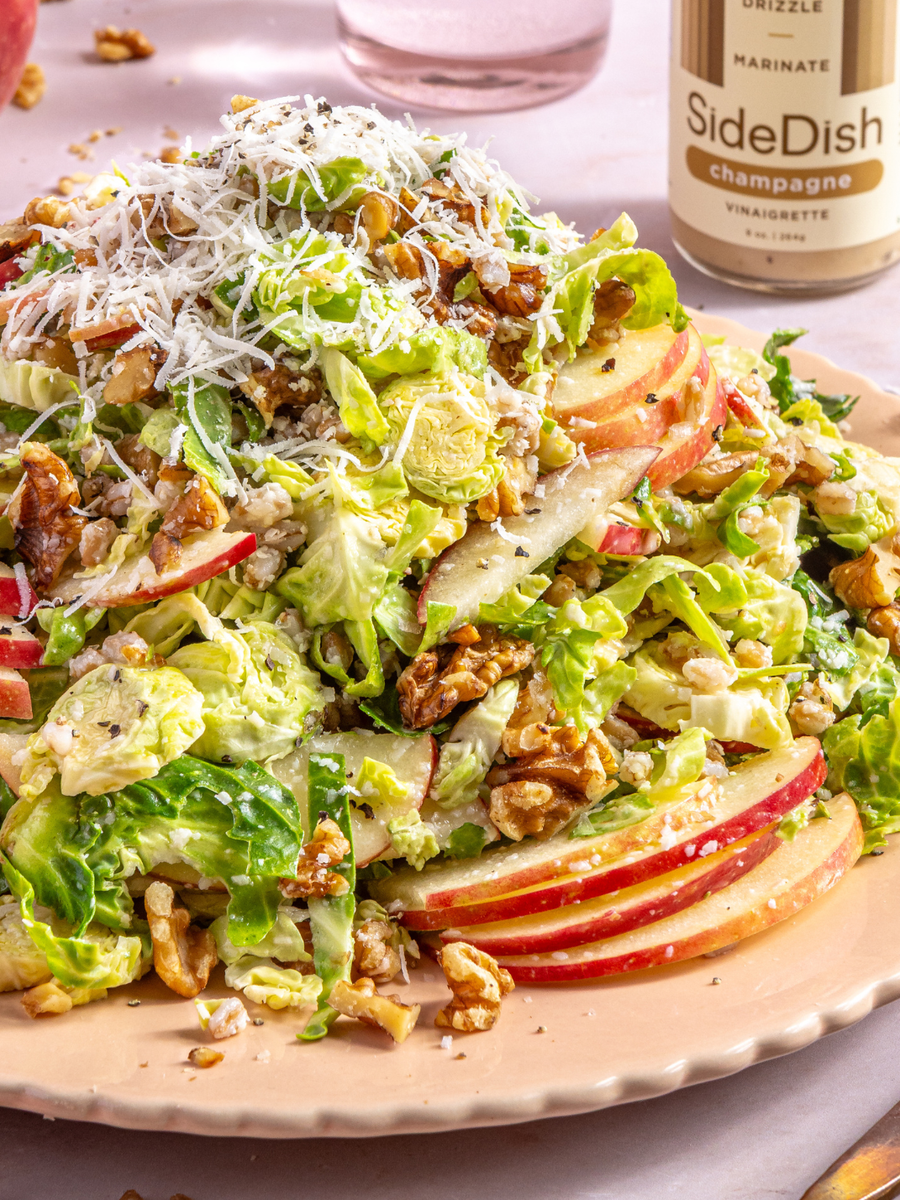 sachin and babi light blue dress Farro and Shaved Brussels Sprouts Salad