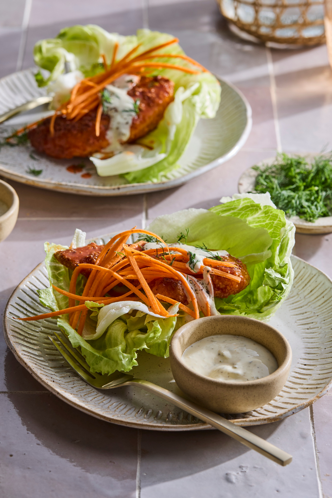 Crispy Buffalo Chicken Lettuce Wraps