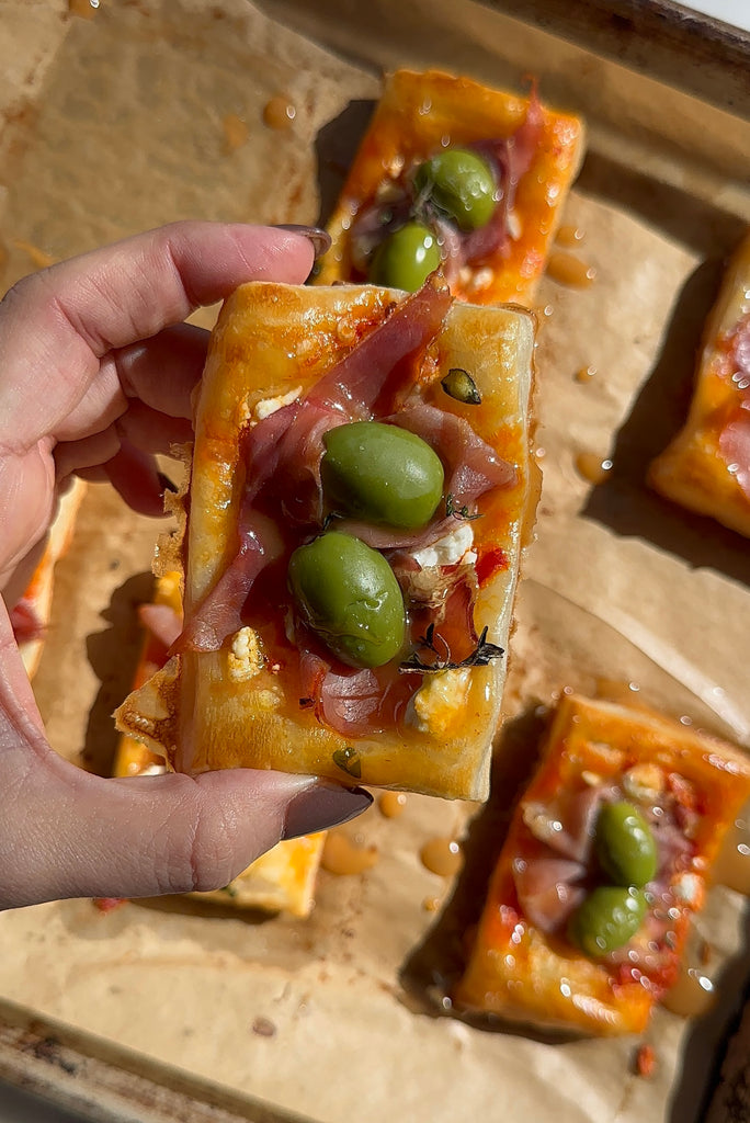 Calabrian Chili and Goat Cheese Puff Pastry Bites