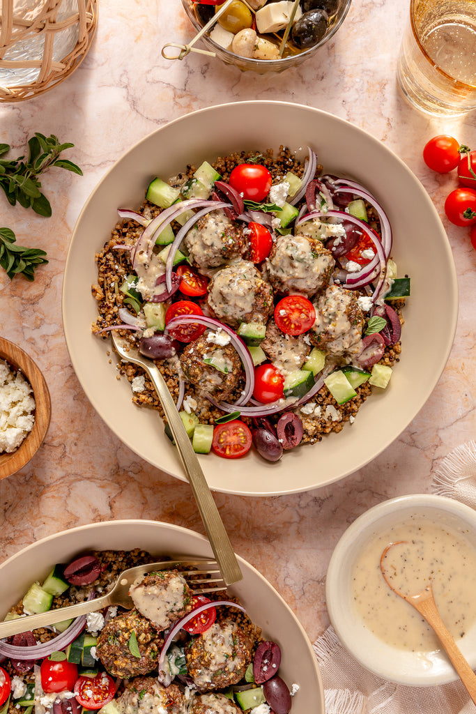 Greek Meatball Bowls