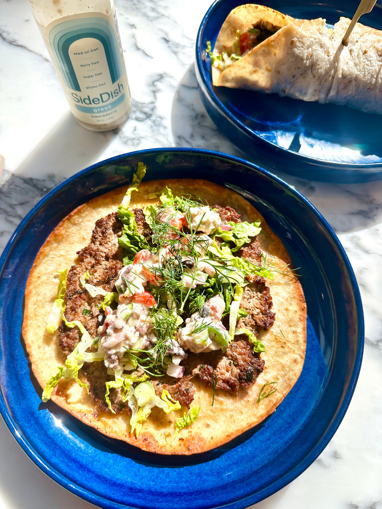 Smashed Greek Lamb Wrap