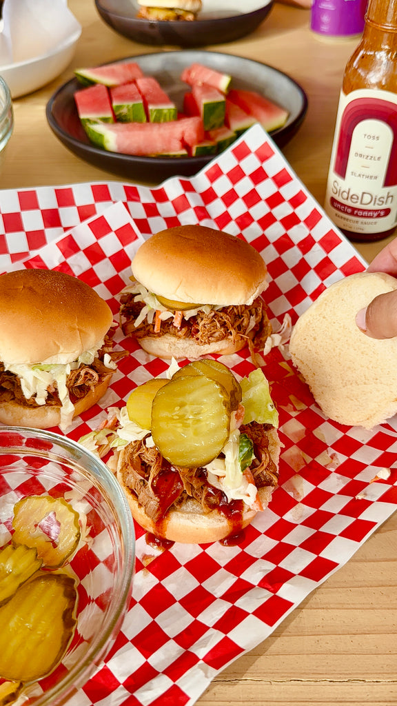 BBQ Pulled Pork Sliders with Ranch Slaw
