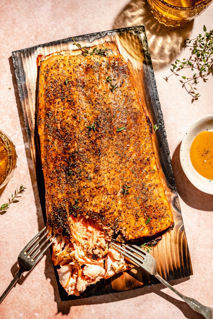 Honey Dijon Cedar Plank Salmon