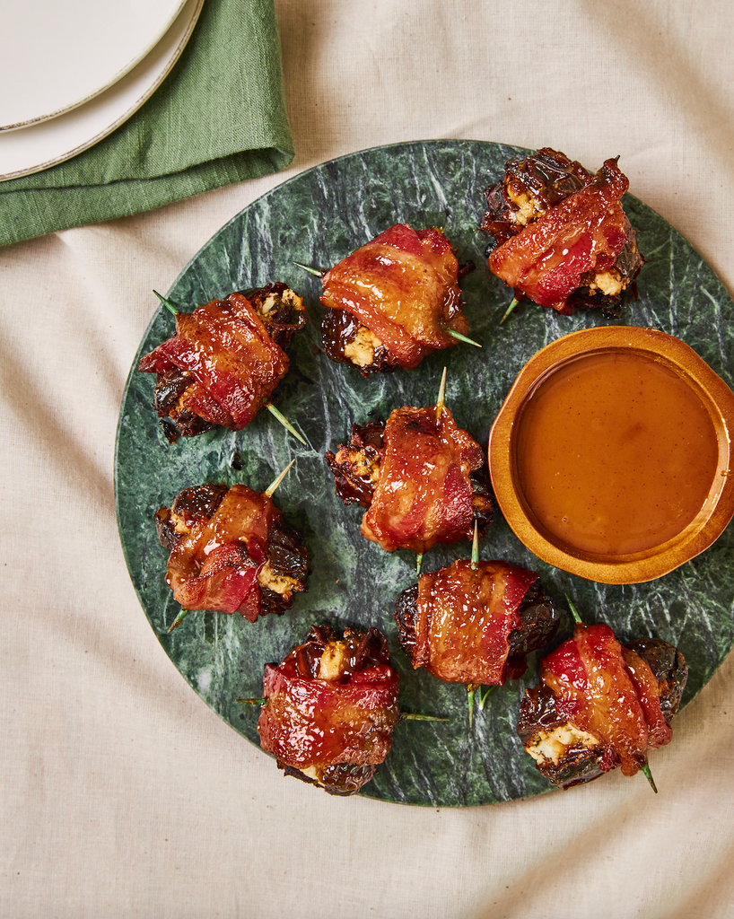 Honey Dijon and Goat Cheese Bacon-Wrapped Dates