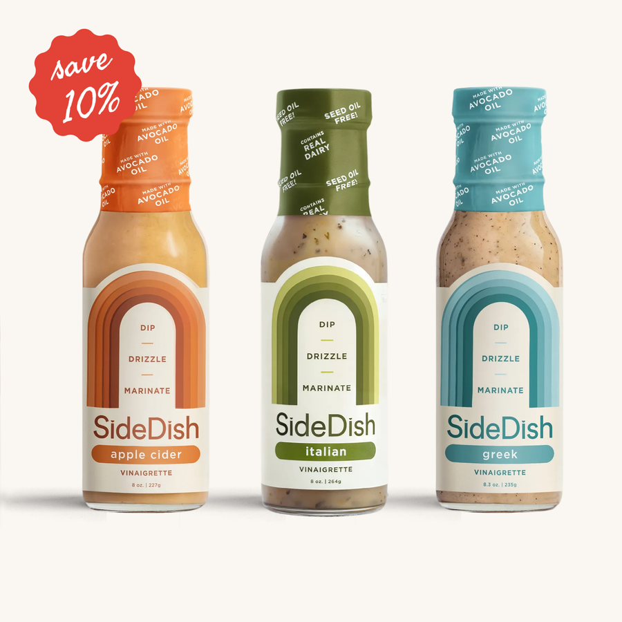 The Vinaigrettes | 3 Pack | Apple Cider Vinaigrette, Italian Vinaigrette, Greek Vinaigrette